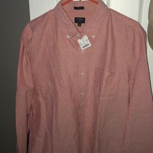 J Crew pink oxford button up slim L NWT